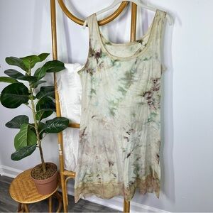 Robin Kaplan Trapeze Tunic W Silk Chiffon Borders sz 3